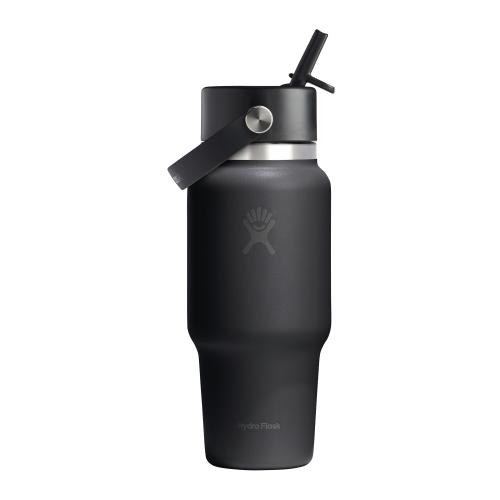 Sticla termos, inox, 710ml, inchWide Strawinch, Hydro Flask (Negru)