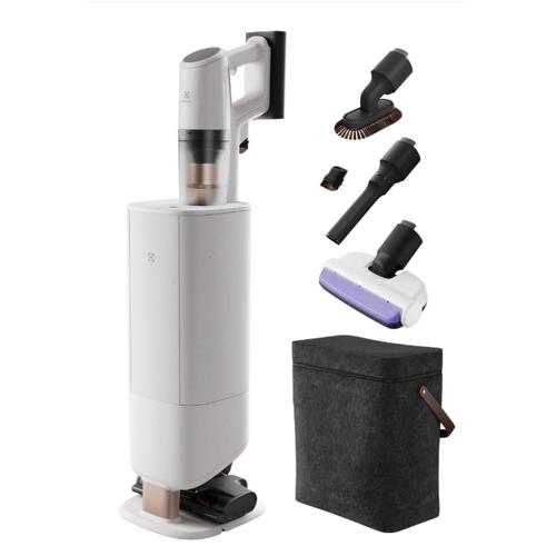 Aspirator vertical Electrolux 800 Hygienic EP83HB25UV, autonomie pana la 90min, 140AW, 3 viteze+AUTO, 0.4 l, statie de golire automata, sac de praf 2 l, perie electrica cu LED, perie UV pentru igienizare tapiterie, duze spatii inguste, zone