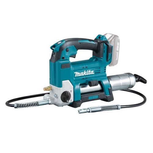 Masina de gresat pe acumulator Makita DGP180Z, 18 V, 690 bar presiune maxima, 290 l/min debit maxim, 120 cm lungime furtun, fara acumulator/incarcator