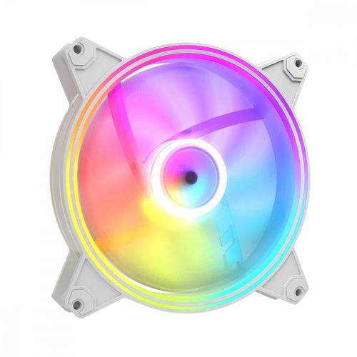 Ventilator Modecom VOLCANO APEX, 140x140x25mm, 1400 rpm, ARGB, 4 pin PWM (Alb)