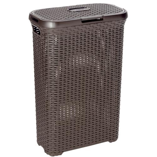 Cos de rufe Curver Imitatie Ratan, 40l, Plastic, Maro