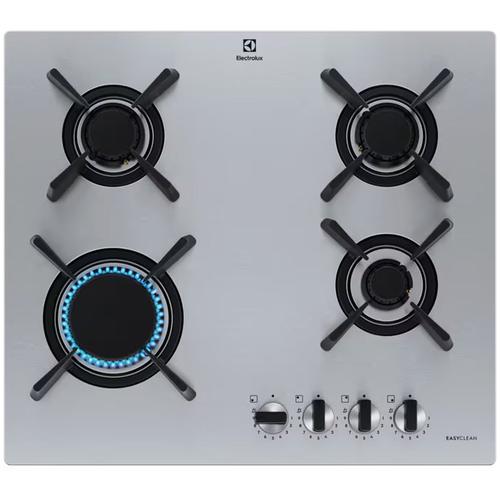 Plita incorporabila Electrolux KGU643723Z, Gaz, 4 arzatoare, Aprindere electrica integrata, Dispozitiv siguranta, Gratare fonta, 60 cm (Inox)