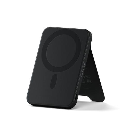 Acumulator extern Satechi ST-B5Q2SK, 5000mAh, magnetic, cu suport, Wireless, 15 W (Negru)