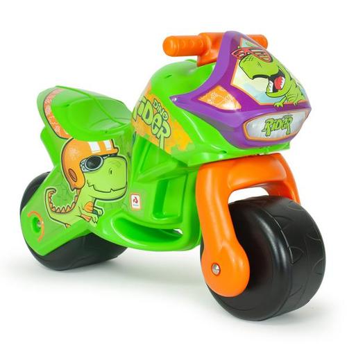 Motocicleta pentru copii Injusa Twin Dino, roti late din plastic, 18 luni+