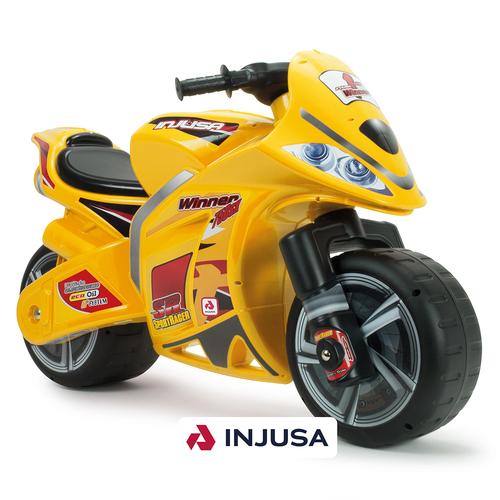 Motocicleta pentru copii Injusa Moto Winner, roti mari, design sportiv,  3 ani+, Galben