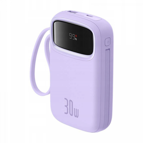 Baterie Externa Baseus Qpow2, 10000mAh, 30W, QC + PD, 1 x USB-A - 3 x USB-C, P10055008513-00 (Mov)