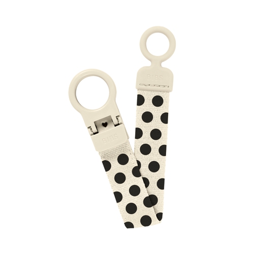 Lantisor clip Loop pentru suzeta BIBS  Studio Collection Polka Dots, Crem