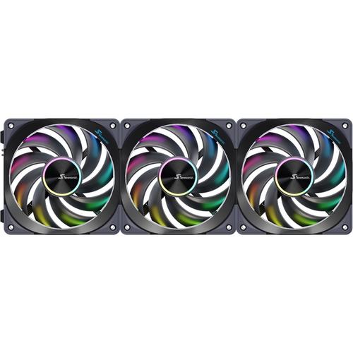 Ventilator Seasonic MagFlow 120 ARGB, 3x 120mm, PWM, 2000 RPM, iluminare ARGB (Negru)