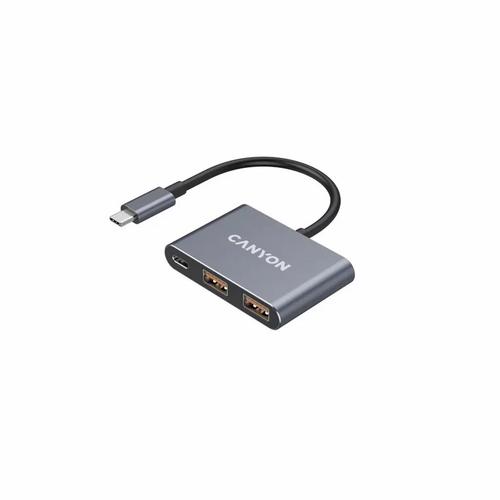 Hub USB-C Canyon CNS-TDS3, 3 porturi, 3.2, Gri