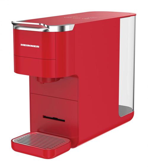 Espressor cu capsule HEINNER HEMC-DD15RED, 1525 W, Rezervor 1.5 l, Ecran digital si control tactil, Compatibil cu Nespresso, Dolce Gusto, Ese Pods/Pudra (Rosu)