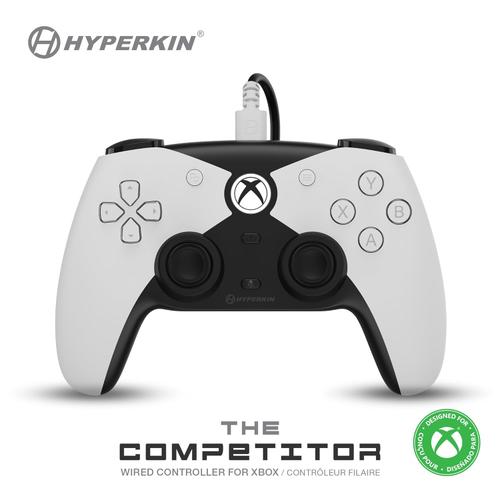 Controller cu fir Hyperkin Competitor M01638-WH, pentru Xbox One, Xbox Series S/X si PC, Licentiat oficial XBOX (Alb)