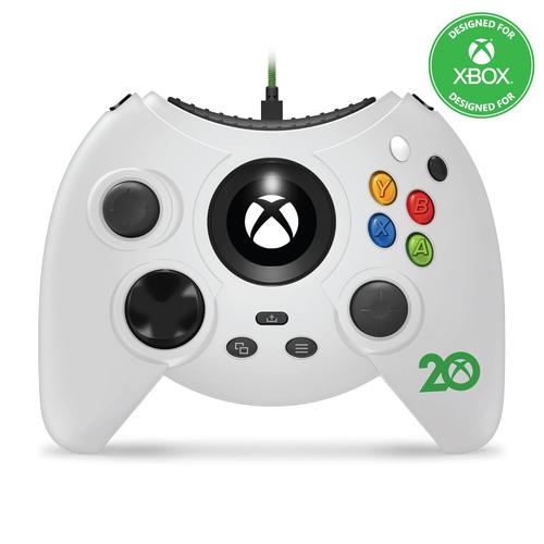 Controller cu fir Hyperkin Duke pentru Xbox Series X|S/Xbox One, PC, Licentiat oficial XBOX, Editie aniversara 20 ani (Alb)