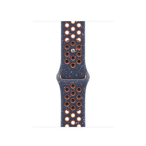Curea Smartwatch Apple MUUT3ZM/A pentru Watch 41mm, Nike Sport Band, S/M (Albastru/Portocaliu)