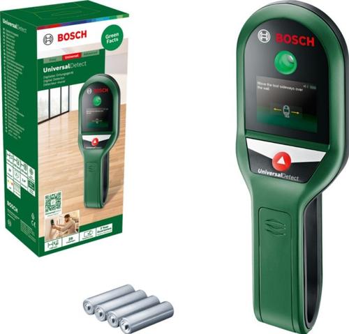 Detector digital BOSCH Universal Detect 0603681301, calibrare automata, adancime 25-100 mm, cu 4 baterii
