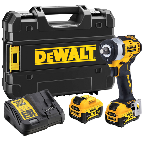 Cheie cu impact 12V DeWalt DCF901P2-QW, 340Nm, 2x5,0Ah Li-Ion, 1/2inch, in valiza TSTAK