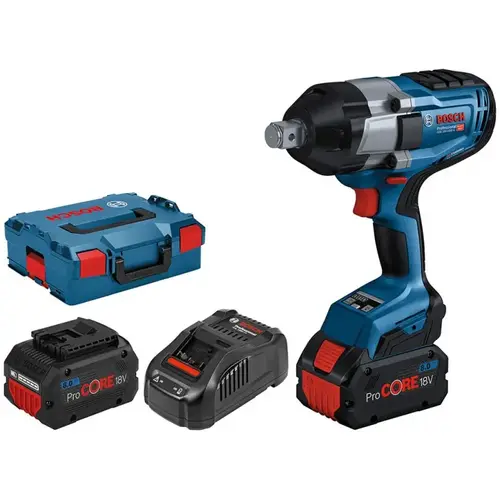 Masina de insurubat (cheie) cu impact pe acumulator Bosch GDS 18V-1050, 2x8.0Ah, 1050Nm, 3/4inch, in set cu L-Boxx
