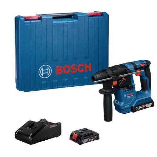 Ciocan rotopercutor pe acumulator Bosch Professional GBH 18V-18, 0611927001, 18 V, 1.5 J, SDS Plus, 4 – 18 mm diametru gaurire, limitator gaurire, maner suplimentar, 2 acumulatori GBA 18V 2.0Ah, incarcator GAL 18V-20, valiza profesionala
