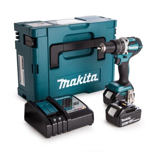 Masina de gaurit cu percutie Makita DHP484RTJ 18V, 2 acumulatori 5,0Ah, compacta, 182mm