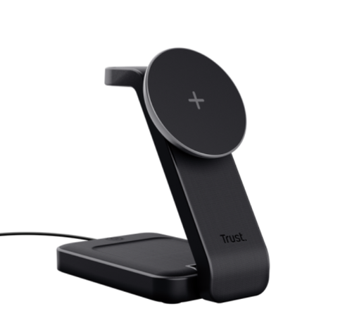Incarcator wireless Trust 3-in-1 Viro, 15W (Negru)