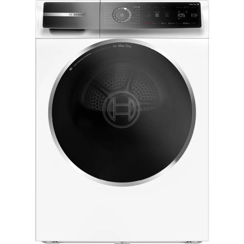 Uscator de rufe Bosch Seria 8 WRB247CNBY, Pompa de caldura, 9 Kg, 14 programe, AutoDry, Condensator cu autocuratare, Iluminare interioara, Touch control, Smart Dry, EcoSilence Drive, Home Connect, Clasa A, 60 cm (Alb)