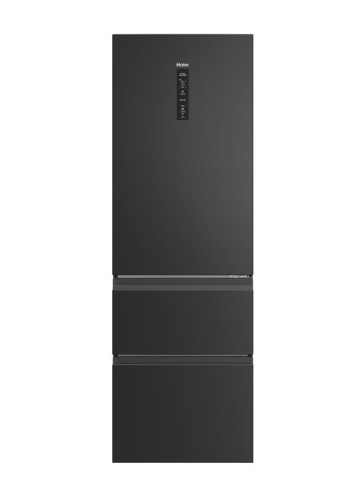 ​Combina frigorifica Haier HTW5618DNPT, 360 l, Total No Frost, H 185 cm, Clasa D, Wi-Fi, 3 usi (Negru)​