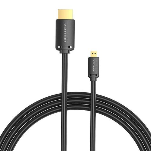 Cablu HDMI-D tata la HDMI-A tata, Vention, 3m, 4K, 60Hz, Negru