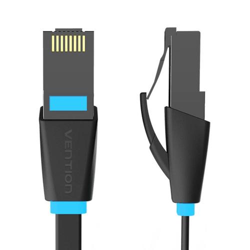 Cablu retea Vention Plat, Cat. 6, Mufat 2xRJ45, Lungime 15 m, 1Gbps, Negru