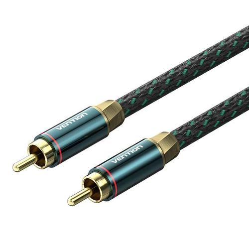 Cablu audio Vention, RCA (T) la RCA (T), 2m, conectori auriti, Verde