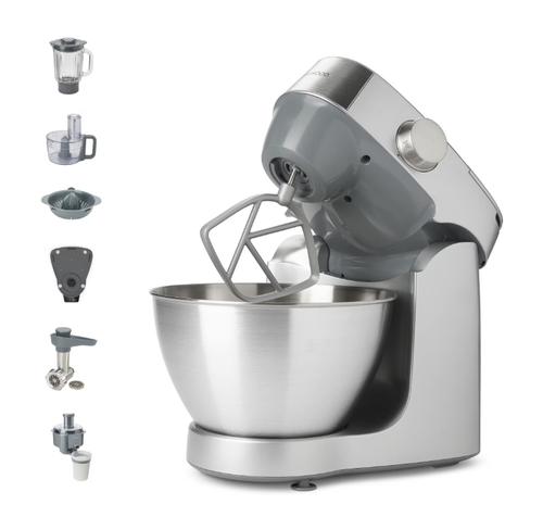 Robot de bucatarie KENWOOD Prospero+ KHC29A.R0SI, 1000 W, cantar integrat, vas 4.3l, blender sticla 1.2l, masina de tocat, procesor alimente 1.4l, storcator, presa citrice, 3 accesorii patiserie, 6 trepte viteza (Argintiu)