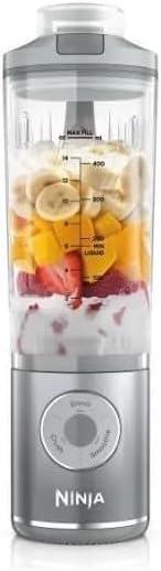 Blender portabil Ninja Blast Max BC251EUSL, capacitate 570 ml, 3 programe, tehnologie Auto-iQ (Argintiu)