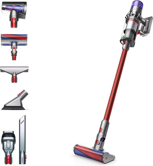 Aspirator vertical Dyson V11 Fluffy (2023), 60 minute autonomie, 0.76 L (Nichel/Rosu)