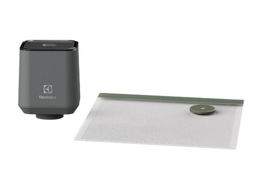 Set vidare Electrolux Fresh Kit EVSK1, 10 Pungi reutilizabile, 23 x 26 cm, Pompa vidare cu acumulator Li-Ion (Transparent/Verde)