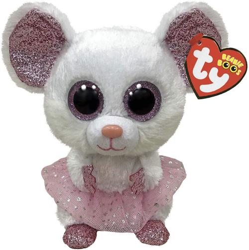Jucarie de plus TY Soricel Balerina, 15cm, Alb