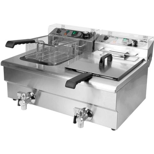 Friteuza electrica dubla cu supapa 2x 12L, Yato YG-04634