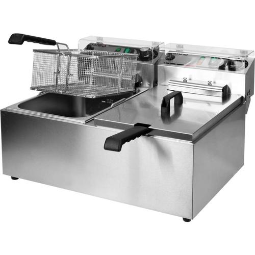 Friteuza electrica 2 x 11.5L, Yato YG-04624, 1000 W (Gri)