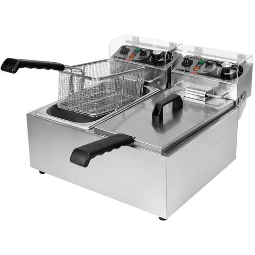 Friteuza electrica 2 x 3.5L ulei / 2x 6L capacitate Yato YG-04620 (Gri)