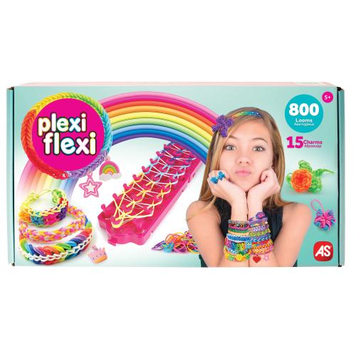 Set pentru confectionare bratari AS - Plexi Flexi, 800 elastice și 15 accesorii