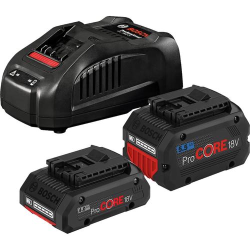 Set 2 acumulatori Li-Ion Bosch 2xGBA18V 18V, 1x4Ah, 1x5.5Ah +  Incarcator GAL1880CV rapid de 8Ah