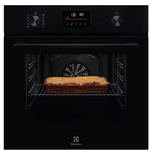 Cuptor electric multifunctional Electrolux LOF4P06BK, 10 functii, Convectie, Autocuratare pirolitica, Timer cu display electronic, Usa cu 4 straturi de geam, 25 de programe predefinite, Grill, Blocare de siguranta pentru copii, 65 litri (Ne