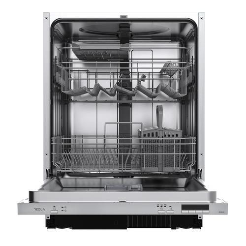 Masina de spalat vase incorporabila Tesla WDI662ME, 14 seturi, 4 programe, 60cm, control electronic (Argintiu)