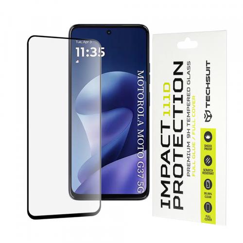 Folie de protectie Ecran Techsuit pentru Motorola Moto G47 / G37 Power / G37, Sticla Securizata, Full Glue, 111D, Neagra