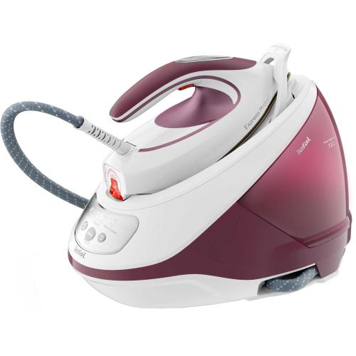 Statie de calcat Tefal Express Protect SV9201E0, 2800W, talpa Durilium Airglide, 7.5 bari, jet de abur 530 g/min, rezervor apa 1.8L, colector anticalcar, alb/mov