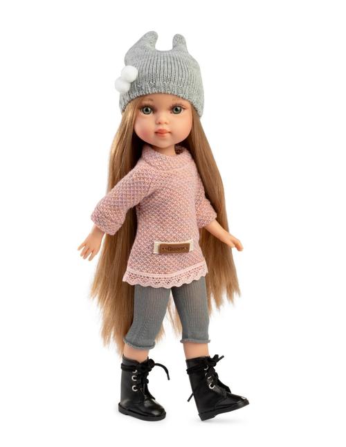 Papusa fashion Guca Penelope Vienna, 33 cm, par blond si ochi verzi, corp din vinil, cu outfit complet