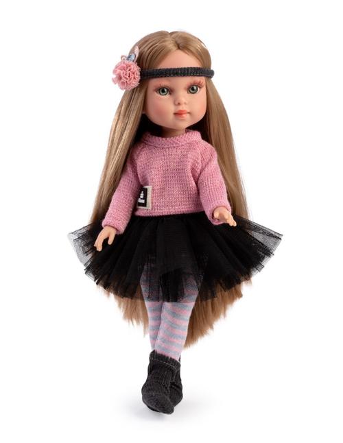 Papusa fashion Guca Penelope Paris, 33 cm, par blond drept, corp din vinil, cu outfit complet