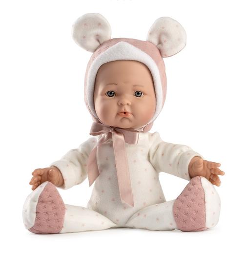 Papusa bebelus fetita Guca Mimi, 36 cm, corp moale textil, usoara, potrivita pentru copii mici