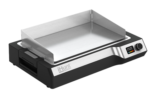 Plita electrica iHunt BRO Teppanyaki Grill, 1650W, Placa detasabila, Termostat reglabil