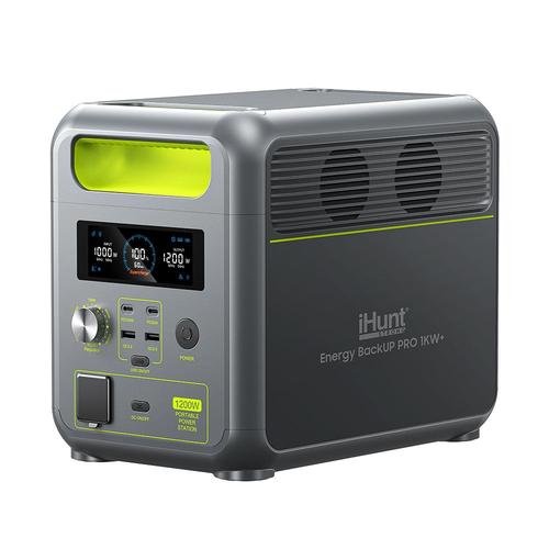 Power Station iHunt Energy BackUP PRO 1kW+, 2 x USB QC3.0 (18W Max), 2 x Type-C (1x 100W + 1x 20W), 1 x încărcător auto, 2 x prize AC