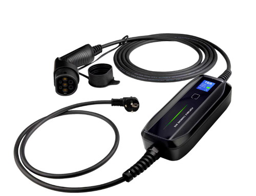Incarcator electric portabil pentru autovehicul Extralink BS-PCD030, 16A, 250V, 3.6kW, Schuko, monofazat, 5.5m, display LCD, IP67, IK10, Negru