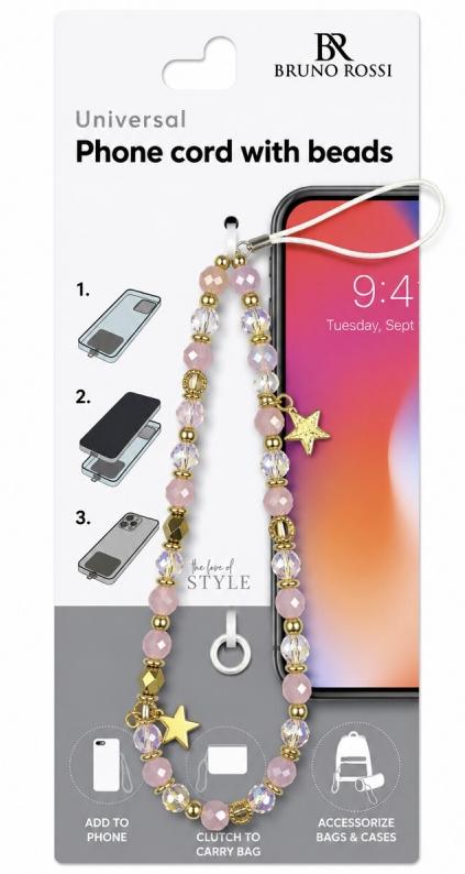 Snur Telefon cu Margele Bruno Rossi BT-21, Multicolor