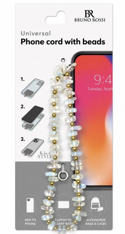 Snur Telefon cu Margele Bruno Rossi BT-18, Multicolor